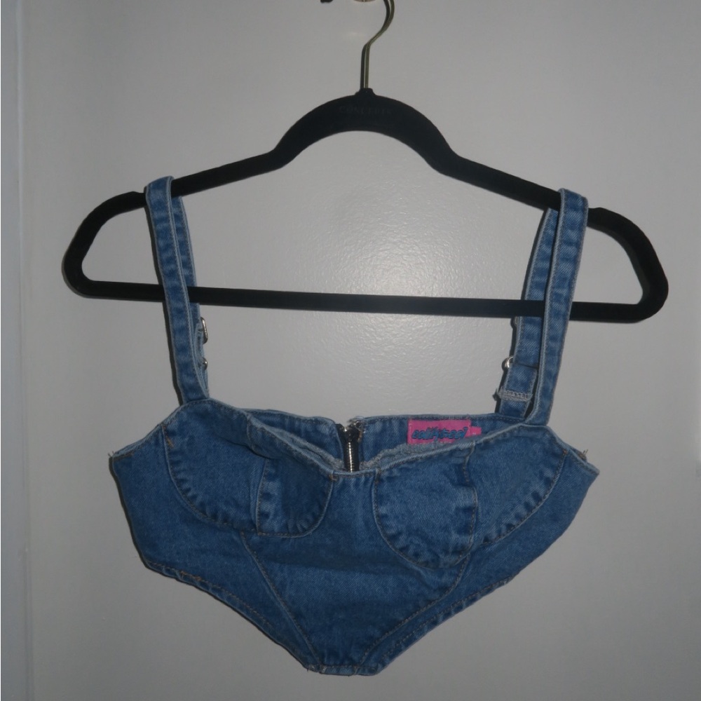 Edikted Light Blue Denim Top